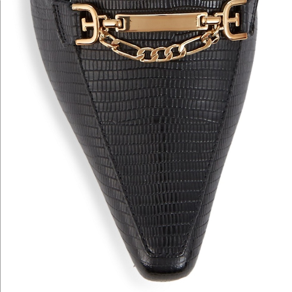 Sam Edelman Black Mules with Gold Chain - Picture 6 of 15